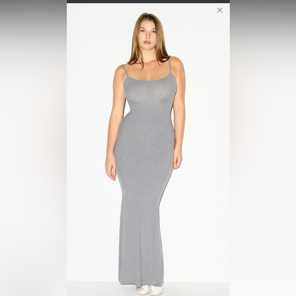 SKIMS NWT - Soft Lounge Long Slip Dress Heather Grey 🔹Small